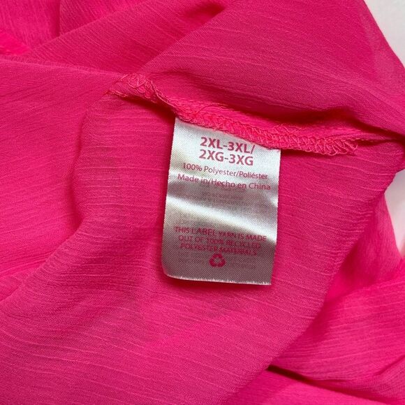 No Boundaries Neon Pink Long Kimono Swim Coverup - Size 2x - 3x - Picture 8 of 9